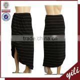 2016 Midi White Strip Fashion Ladies Side Skirts thumbnail-1