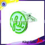 Nickel Plating Custom Metal Round Shape Soft Enamel Cuflinks