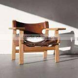 Knocked-down Solid Wood Chair New Design Leisure Wood Chair Special Leather Heavy Endure thumbnail-1
