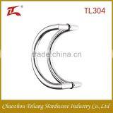 C Style Satin and Mirror Polish Stainless Steel Glass Pull Door Handle thumbnail-2