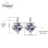 Body Jewelry Geometric Zircon Copper Link Chain Necklace and Earring Jewelry Set for Braide thumbnail-6