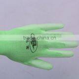 13 Guage 100% White Nylon Seamless Knitted pu Coated Palm Gloves thumbnail-6