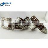 Men's Handmade Crocodile Leather Rhinestone Western Belts thumbnail-2