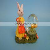 Special design animal theme rabbit snow globe craft for home decoration