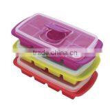 Hot Selling Food Grade Square Ice Mold, Custom Silicone Ice Cube Tray With Lid