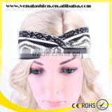 Bohemian Black White Printing Yoga Sports Head Band thumbnail-5