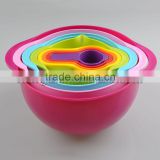 round shape rainbow fruit salad bowl
