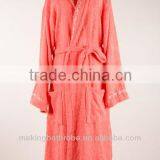 100% Cotton Terry Red Adult Bathrobe thumbnail-1