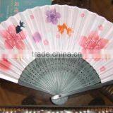 Hand Fan Bamboo Handle With Your Logo Cotton/silk/polyester thumbnail-3
