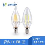 100lm/w 2 w 4w 6w candle c35 led dimmable filament bulb for home