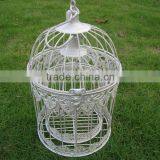 2/s Antique White Outdoor Wrought Iron Round Bird Cage For Wedding Decoration thumbnail-2