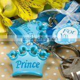 Pink - Blue Crown Themed Princess Metal Keychain for Baby Showers thumbnail-1
