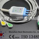 Mindray T5 T8 Monitor ECG Cable and Leadwires With 3 Leads, 12pin, IEC With Snap