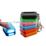 New Fashion Mixed Color Solar Portable LED Light Keychain / Mini Flashlight Key Ring Survial Gadget 3 LED