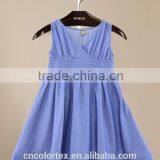 Girls Summer Cross-over Collar Bowknot Pleated Princess Vest Skirt thumbnail-1