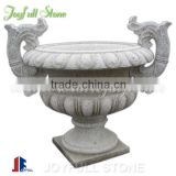 Hand-Carved Granite Flowerpot With Dragon