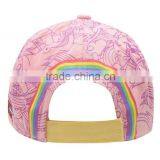 China Factory Daijun New Design OEM High Quality 100%cotton Velcro Rainbow Back Pink Colour Unisex Custom Embroidery Hats thumbnail-3