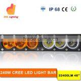 Single Row Waterproof 4x4 Car Accessories 240w White Amber Offroad Led Spot Light Bar