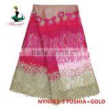 2016 Haniye Nigeria African Tulle Lace Fabric Embroidery French Net Lace Fabric for Wedding/NYN53 thumbnail-3