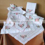 Embroidery Cotton Linen Mixed Color Border Table Clothes thumbnail-3