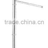 Chrome Metal Standing Rotating Towel Rack Stand Brown Poly Base thumbnail-1