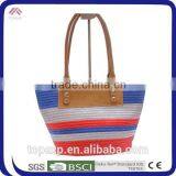 Summer Beach Bag Straw Bag Stripe Paper Straw Bag thumbnail-4