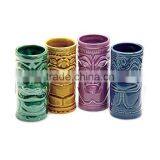 4 Tiki Tumblers Ceramic Hawaiian Luau Party Mugs Glasses thumbnail-1