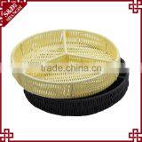 New Hand Woven Food Tray Plastic Rattan Storage Basket With Dividers thumbnail-2