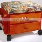 Two Drawers wooden FootStool/FootRest