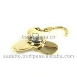 Handmade Brass Propeller Compass Brass Nautical Key Chain Key Ring thumbnail-1