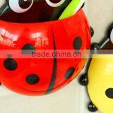 J333 Plastic Cartoon Beetle Toothbrush Holder Bathroom Set With Four Strong Suction Cup thumbnail-3