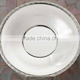 Silver Plated Round Dish Tray , Decorative Food Tray, Airlines Tray, Arabic Metal Trays, Party Food Service Trays, Wedding Tray thumbnail-1