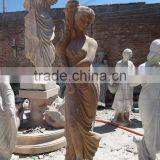 European Style Marble Garden Lady With Lamp Sculpture thumbnail-3
