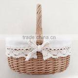 Vintage Handled Multipurpose Wicker Basket With Liner thumbnail-2