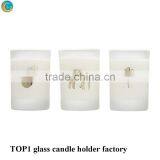 Christmas Candlestick Holders Frosted Glass Flickering Silver Stem Votive Holder