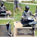 Theme Park Sculpture Metal Craft Bronze Beautiful Reading Sculpture thumbnail-1
