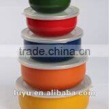 Dark Color Enamel Storage Bowl With PP Lid Kitchenware thumbnail-2