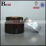 Best Sellers 30g High Quality Amber Glass Cosmetic Jar Straight Round Amber Glass Jar With Metal Lid Wholesale thumbnail-4