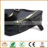 Unisex Messenger Bag and Backpack. Dark Grey Cotton Canvas With Green Details and Lining. Multiple Pockets thumbnail-5