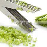 7.5"Professional Stainless Steel 5 Blades Kitchen Herb Scissors With Comb thumbnail-6