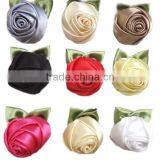 Satin Rose Flower With Leafs thumbnail-1