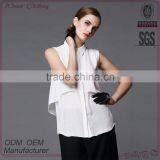 Your Own Design Your Own Label Clothing Garment Customized Sleeveless Chiffon Ladies New Fashion Chiffon Blouse 2016 thumbnail-1