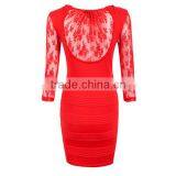 Fashion Latest Trendy Red Short Tight Sexy Girls in Tight Dresses thumbnail-3