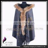 CX-B-P-65B 2016 Winter New Style Fashion Pashmina Shawls With Fur thumbnail-5