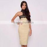 Lace High Neck Midi Dress Party Dress thumbnail-1