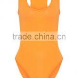 Custom Color Private Label Crew Neck Racer Back Basic Cotton Spandex Tight Women Bodysuit thumbnail-4