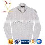 Men Cable Knit Zipper Cashmere Sweater thumbnail-1