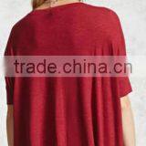 2017 Women Batwing Sleeve Fashion High Quality Tshirt Scoop Neck Printed Bulk Tshirt thumbnail-2