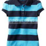 GIRLS STRIPED SHORT SLEEVE POLO T SHIRT