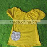 2017 Cute Style Baby Girls Cotton Clothes Cute Babys Solid Color Short Sleeves T-Shirt Have A Pocket thumbnail-1